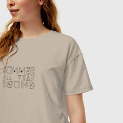Футболка оверсайз женская Summer all year round, цвет: миндальный — фото 2