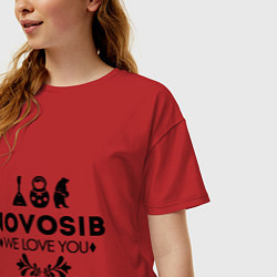 Футболка оверсайз женская Novosib: we love you, цвет: красный — фото 2