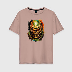 Женская футболка оверсайз Doom slayer skull