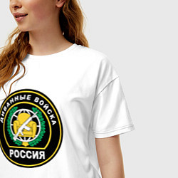 Футболка оверсайз женская Диванные войска России, цвет: белый — фото 2