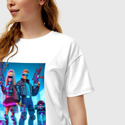Футболка оверсайз женская Ken and Barbie - cyberpunk ai art, цвет: белый — фото 2