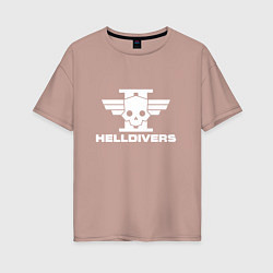 Футболка оверсайз женская Helldivers 2: Logo, цвет: пыльно-розовый