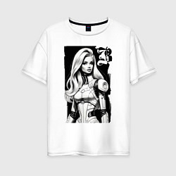 Футболка оверсайз женская Barbie - sketch ai art, цвет: белый