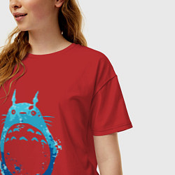 Футболка оверсайз женская Blue Totoro, цвет: красный — фото 2