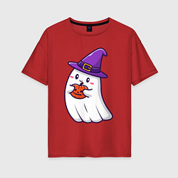 Женская футболка оверсайз Добрый призрак