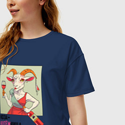 Футболка оверсайз женская Куза-кутёжница, цвет: тёмно-синий — фото 2