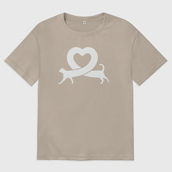 Футболка оверсайз женская Cats love, цвет: миндальный