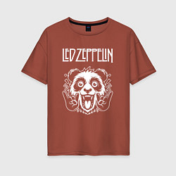 Женская футболка оверсайз Led Zeppelin rock panda