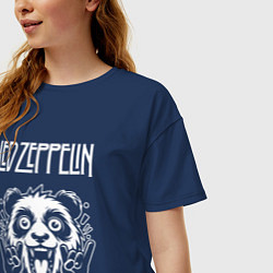 Футболка оверсайз женская Led Zeppelin rock panda, цвет: тёмно-синий — фото 2