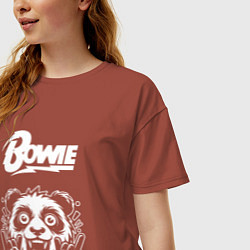 Футболка оверсайз женская David Bowie rock panda, цвет: кирпичный — фото 2