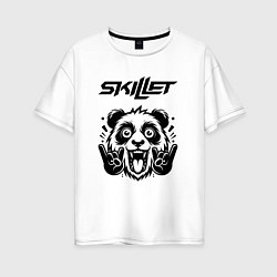 Женская футболка оверсайз Skillet - rock panda