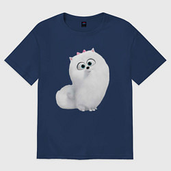 Женская футболка оверсайз Белая кошка Гиджет