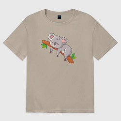 Женская футболка оверсайз Коала спит на ветке