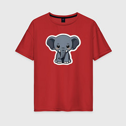 Женская футболка оверсайз Красивый африканский слоненок