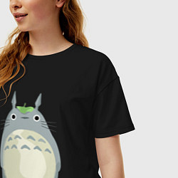 Футболка оверсайз женская Neighbor Totoro, цвет: черный — фото 2