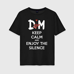 Футболка оверсайз женская DM keep calm and enjoy the silence, цвет: черный