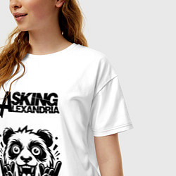 Футболка оверсайз женская Asking Alexandria - rock panda, цвет: белый — фото 2