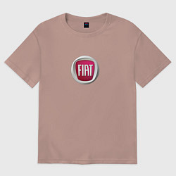 Футболка оверсайз женская FIAT sport auto logo, цвет: пыльно-розовый