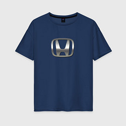 Женская футболка оверсайз Honda logo auto grey