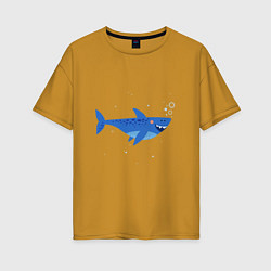 Женская футболка оверсайз Синяя акула