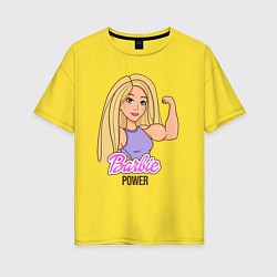 Женская футболка оверсайз Barbie power