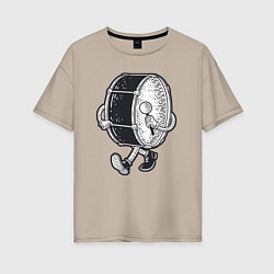 Женская футболка оверсайз Человек барабан