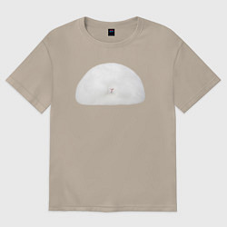 Женская футболка оверсайз Большой пушистый белый кролик