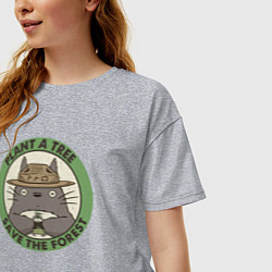 Футболка оверсайз женская Посади дерево спаси лес, цвет: меланж — фото 2