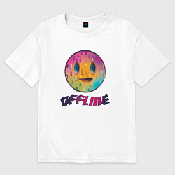 Женская футболка оверсайз Offline улыбка смайла