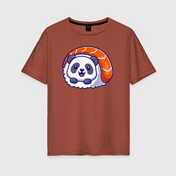 Футболка оверсайз женская Roll panda, цвет: кирпичный