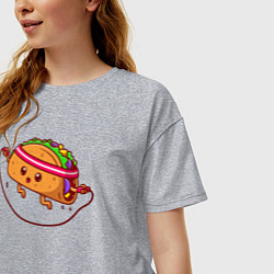 Футболка оверсайз женская Тако спорт, цвет: меланж — фото 2