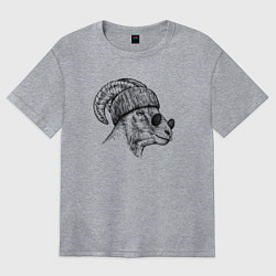 Женская футболка оверсайз Барашек в шапке и очках