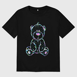 Женская футболка оверсайз Игрушка - мишка радужный