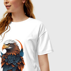 Футболка оверсайз женская Белоголовый орлан, цвет: белый — фото 2