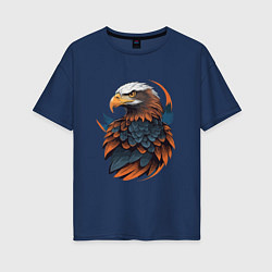Футболка оверсайз женская Белоголовый орлан, цвет: тёмно-синий