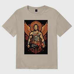 Женская футболка оверсайз Боец и крылья