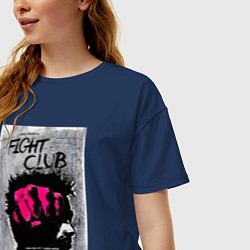 Футболка оверсайз женская Fihgt club poster, цвет: тёмно-синий — фото 2