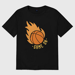 Футболка оверсайз женская Game on basketball, цвет: черный