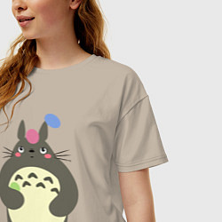 Футболка оверсайз женская Totoro game, цвет: миндальный — фото 2