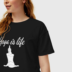 Футболка оверсайз женская Yoga is life, цвет: черный — фото 2
