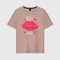 Женская футболка оверсайз Kiss me