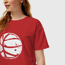 Футболка оверсайз женская Basket balls, цвет: красный — фото 2