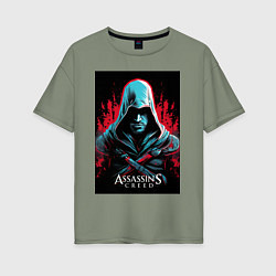 Футболка оверсайз женская Assassins creed классика, цвет: авокадо