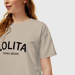 Футболка оверсайз женская Lolita never alone - motto, цвет: миндальный — фото 2
