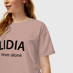 Футболка оверсайз женская Lidia never alone - motto, цвет: пыльно-розовый — фото 2