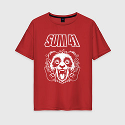 Женская футболка оверсайз Sum41 rock panda
