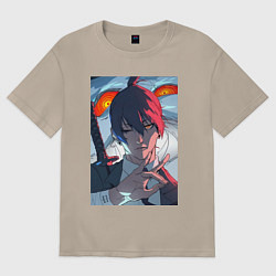 Женская футболка оверсайз Человек-бензопила Аки Хаякава