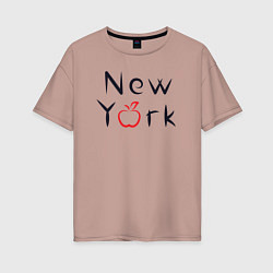 Женская футболка оверсайз New York apple
