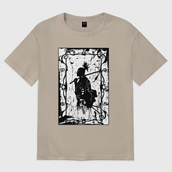 Женская футболка оверсайз Воин с катаной