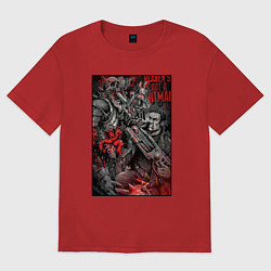Женская футболка оверсайз Painkiller and demon - comix style